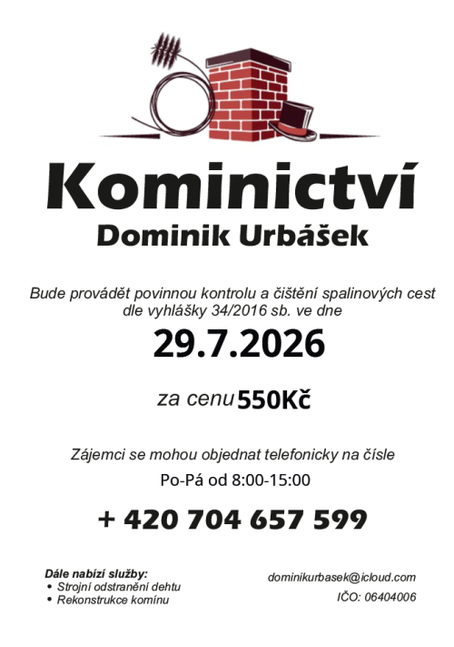 kominictví Urbášek